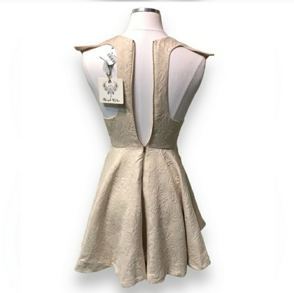 ANGEL BIBA Beige Jacquard Formal Dress NWT! - Picture 3 of 8